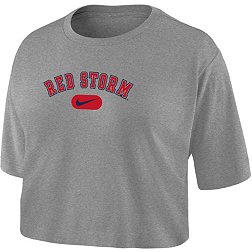 Nike Women's St. John's Red Storm Grey Dri-FIT Cotton Crop T-Shirt