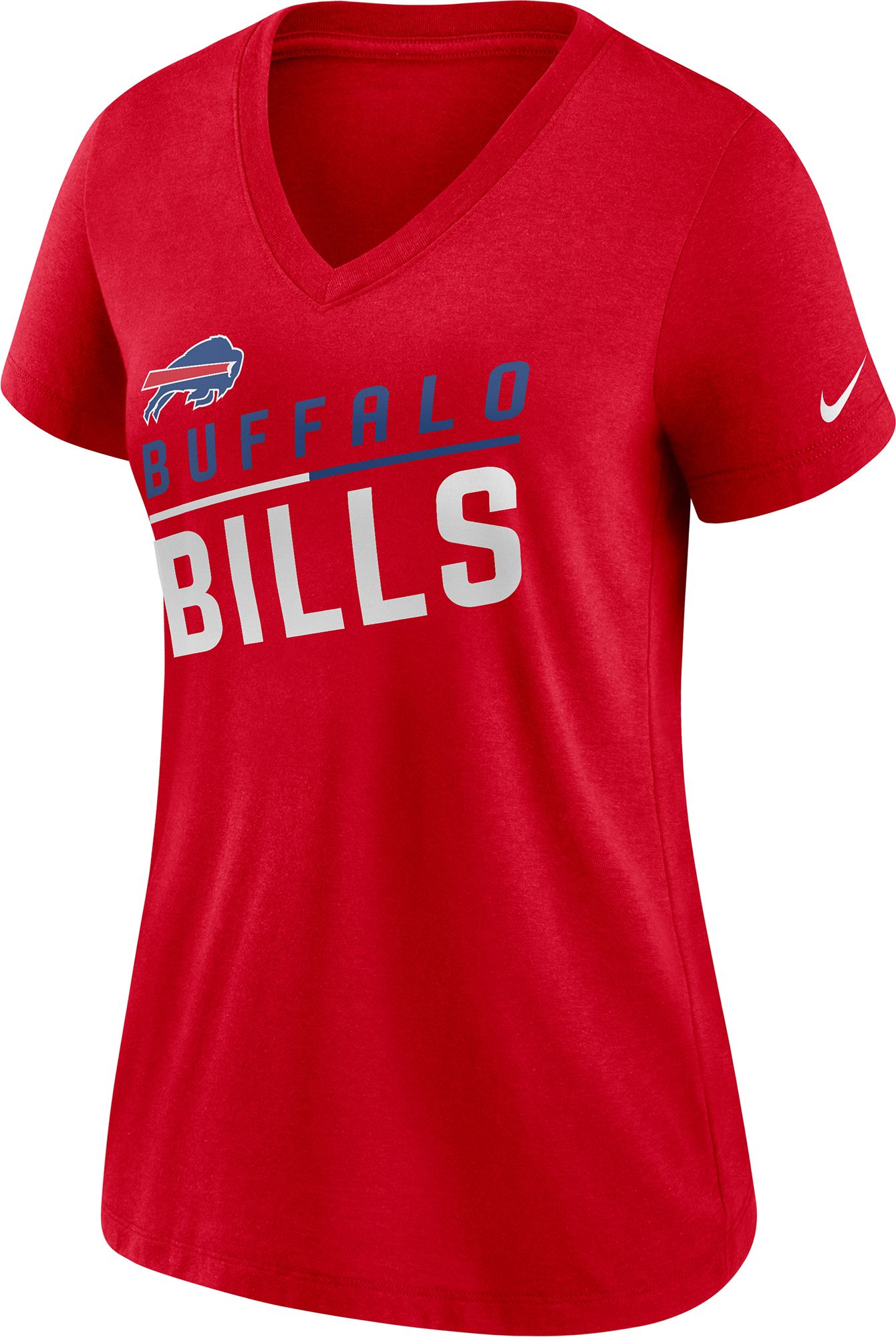 Women's Buffalo Bills Slant Red V-Neck T-Shirt