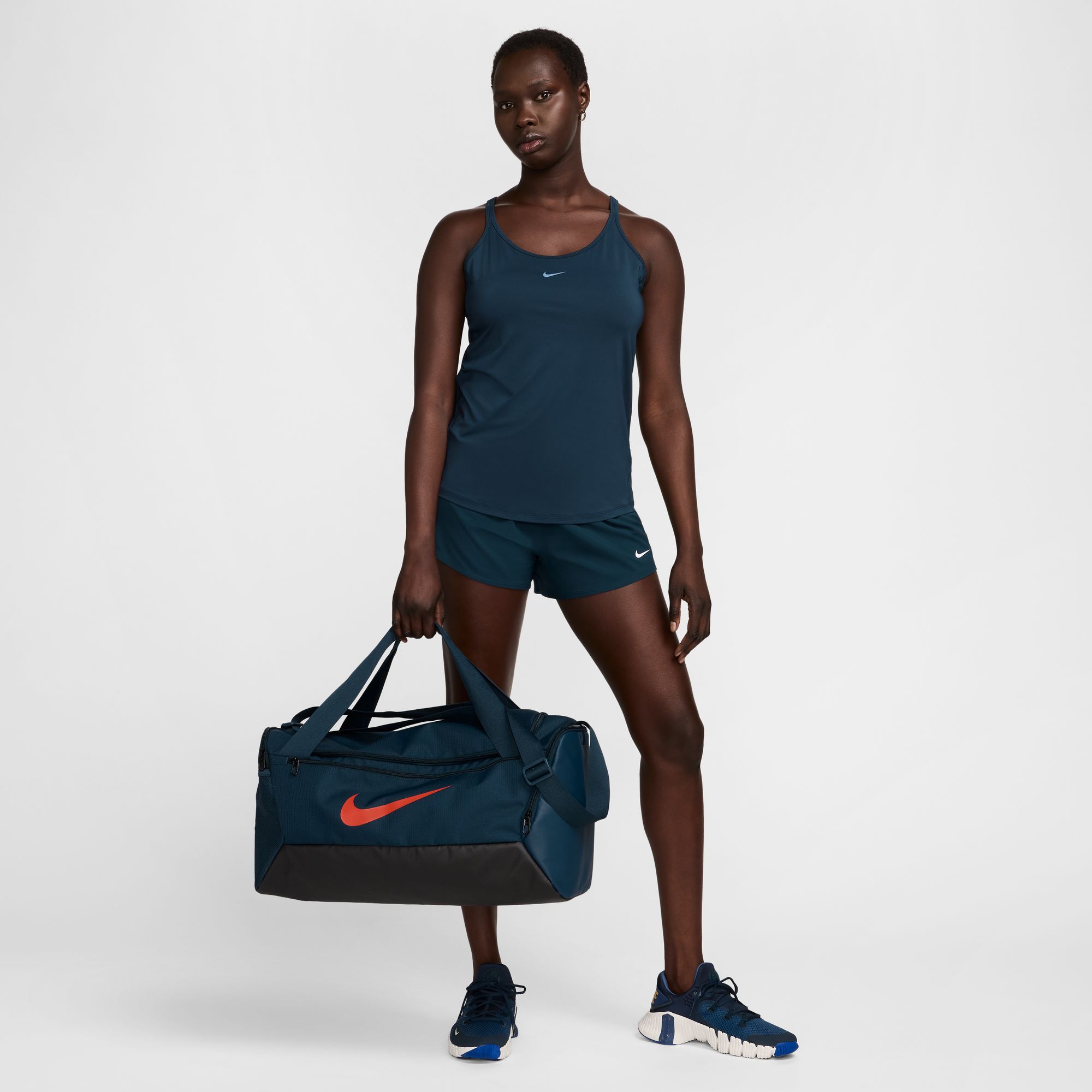Nike Women's One Dri-FIT Mid-Rise 3" Brief-Lined Shorts Armory Navy thumbnail