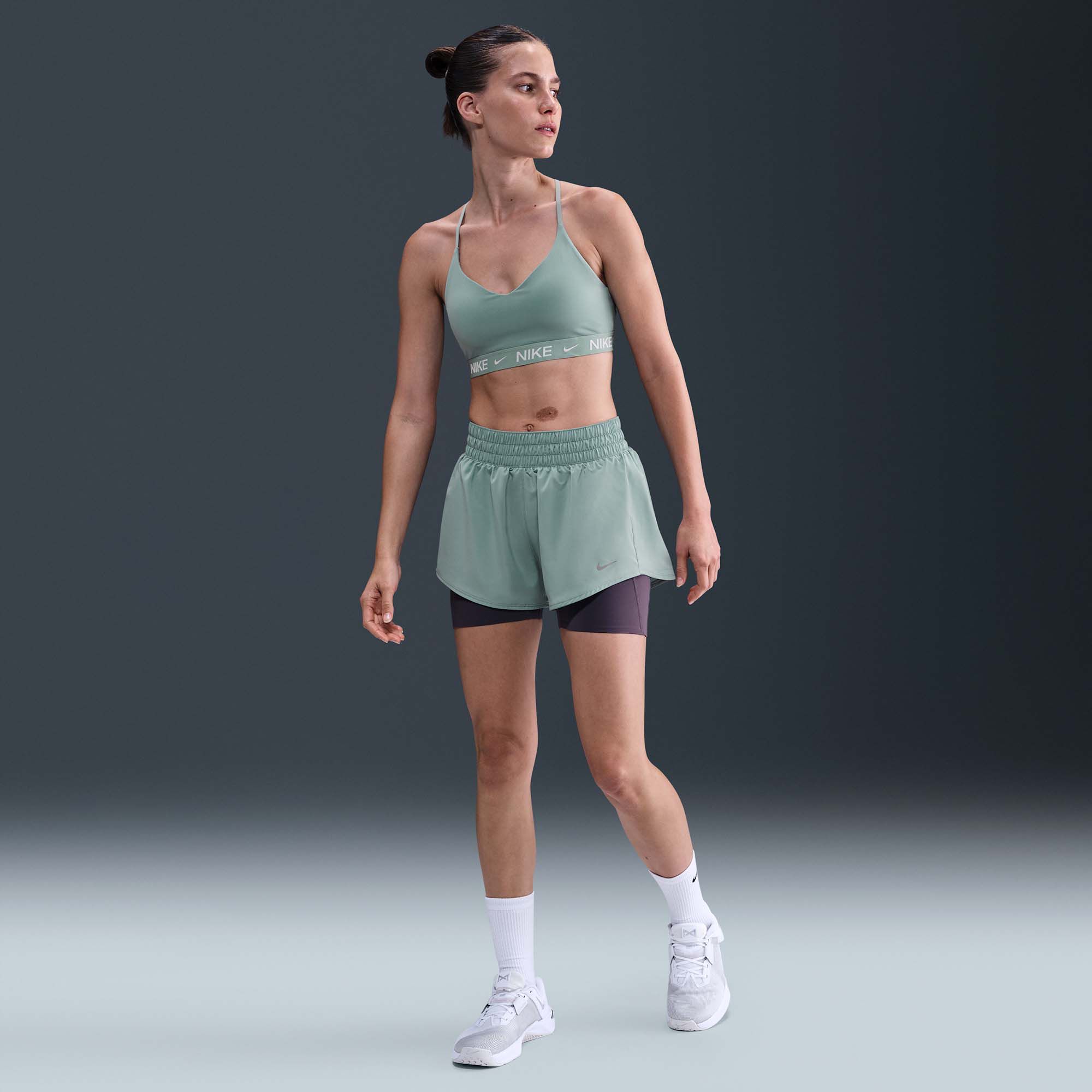 Nike Women's One Dri-FIT Mid-Rise 3" Brief-Lined Shorts