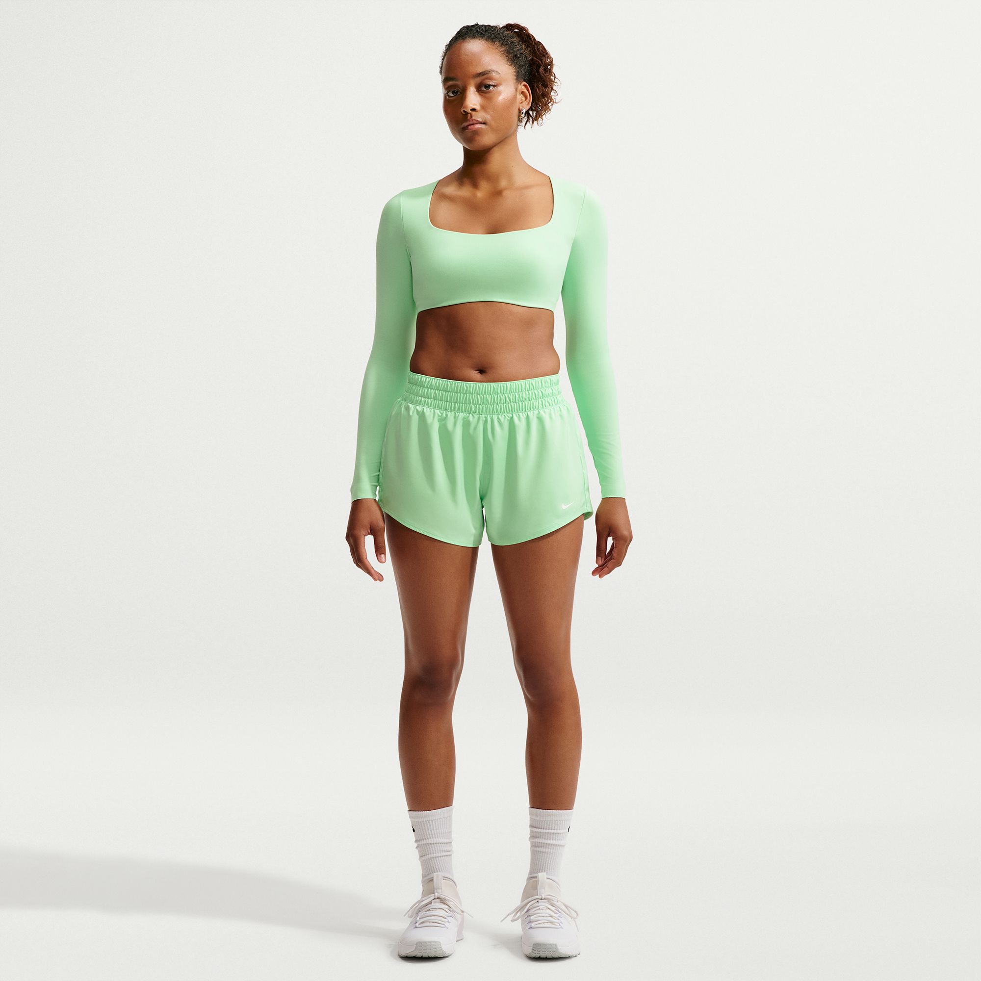 Nike Women's One Dri-FIT Mid-Rise 3" Brief-Lined Shorts