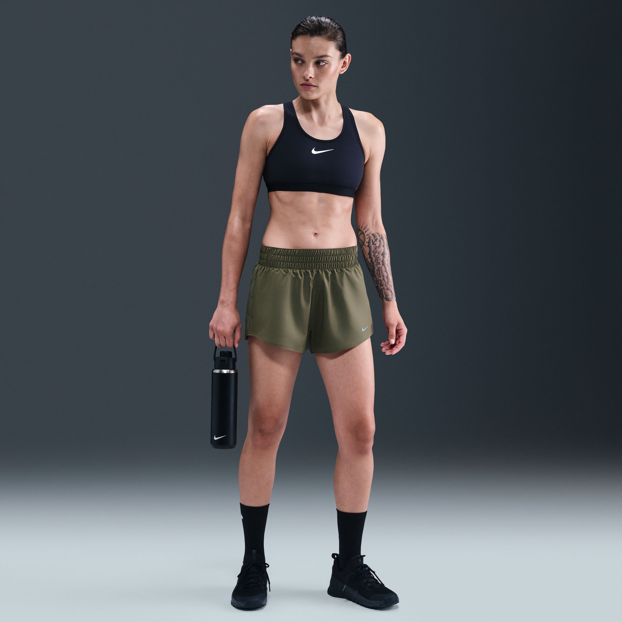 Nike Women's One Dri-FIT Mid-Rise 3" Brief-Lined Shorts