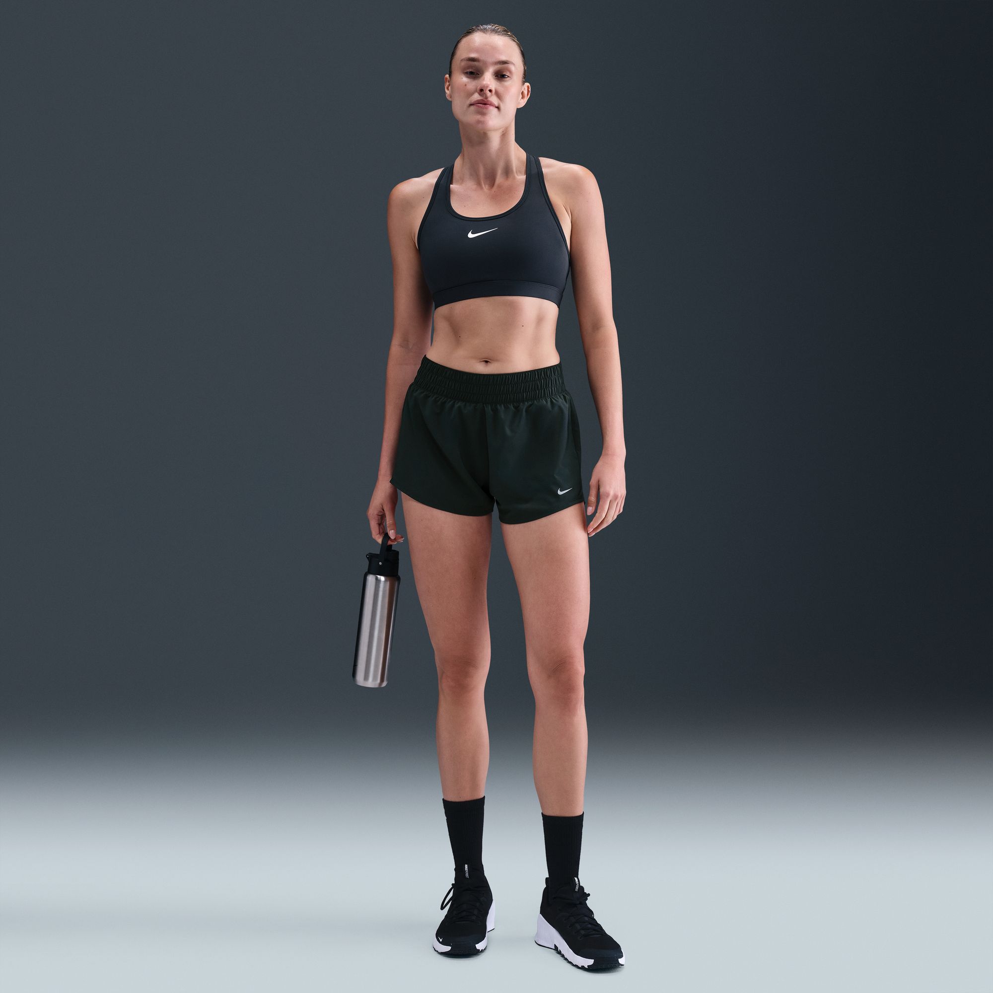 Nike Women's One Dri-FIT Mid-Rise 3" Brief-Lined Shorts