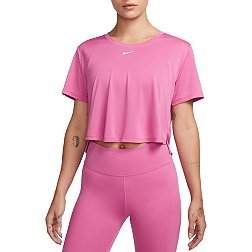 NIKE NSW Hyper Femme Cropped T-Shirt White Pink Blue Size Large