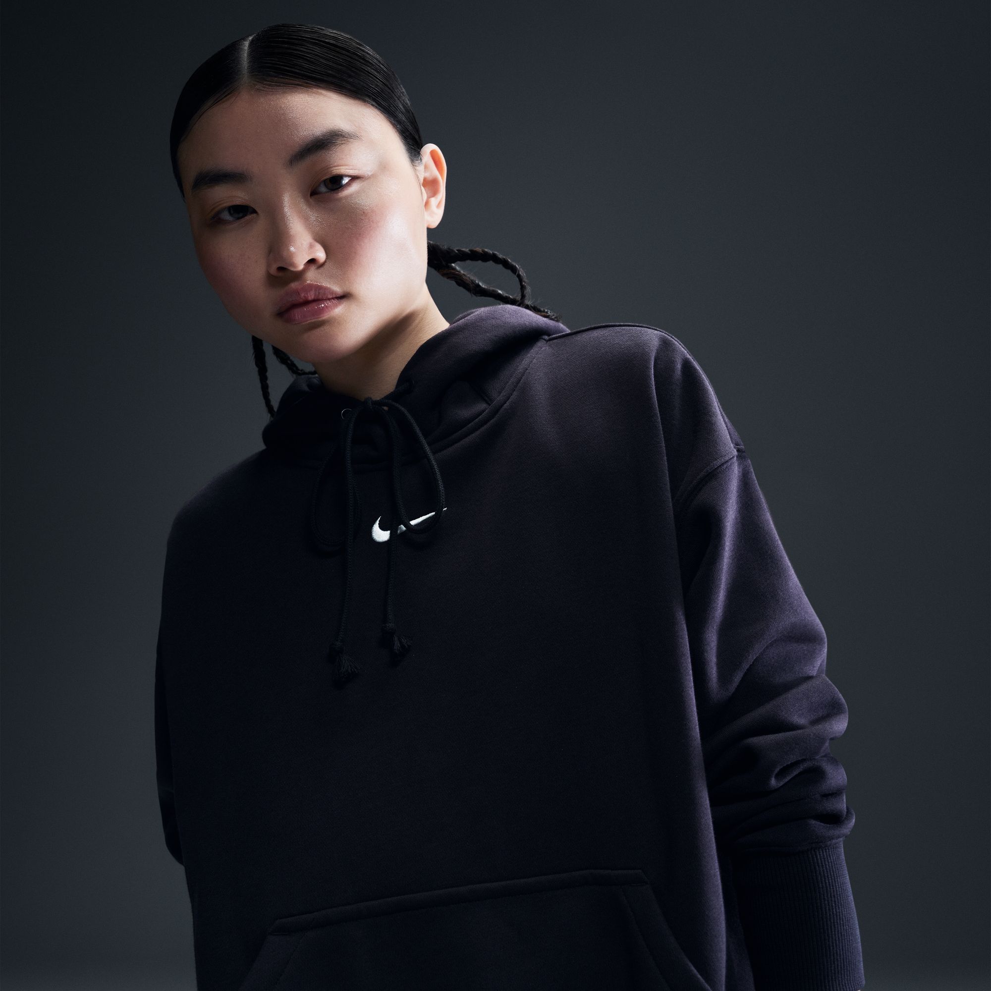 Nike Women's Sportswear Phoenix Fleece Oversized Pullover Hoodie Black thumbnail