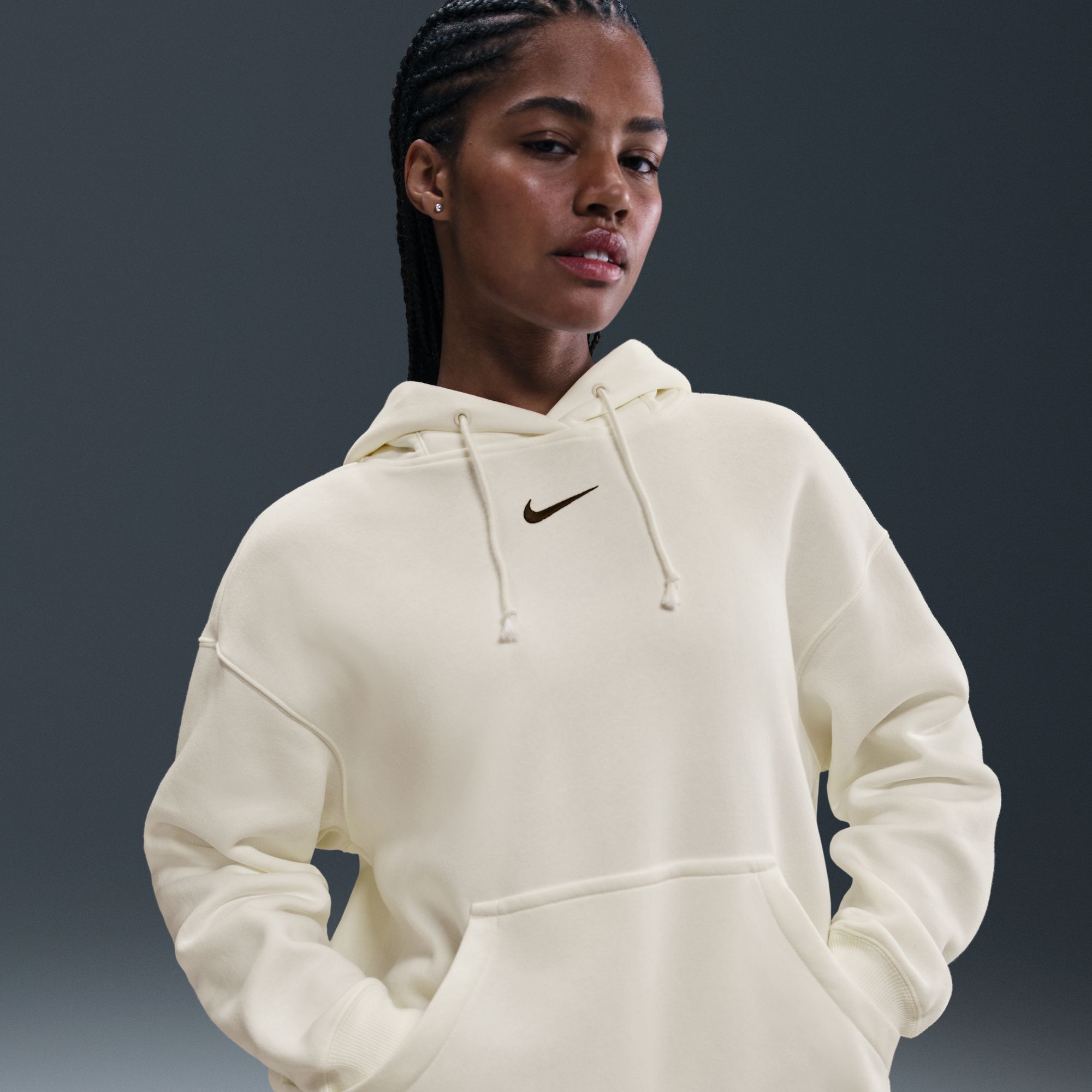 Nike Women's Sportswear Phoenix Fleece Oversized Pullover Hoodie Sail thumbnail