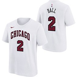Nike Youth 2022-23 City Edition Chicago Bulls Lonzo Ball #2 White Cotton T-Shirt