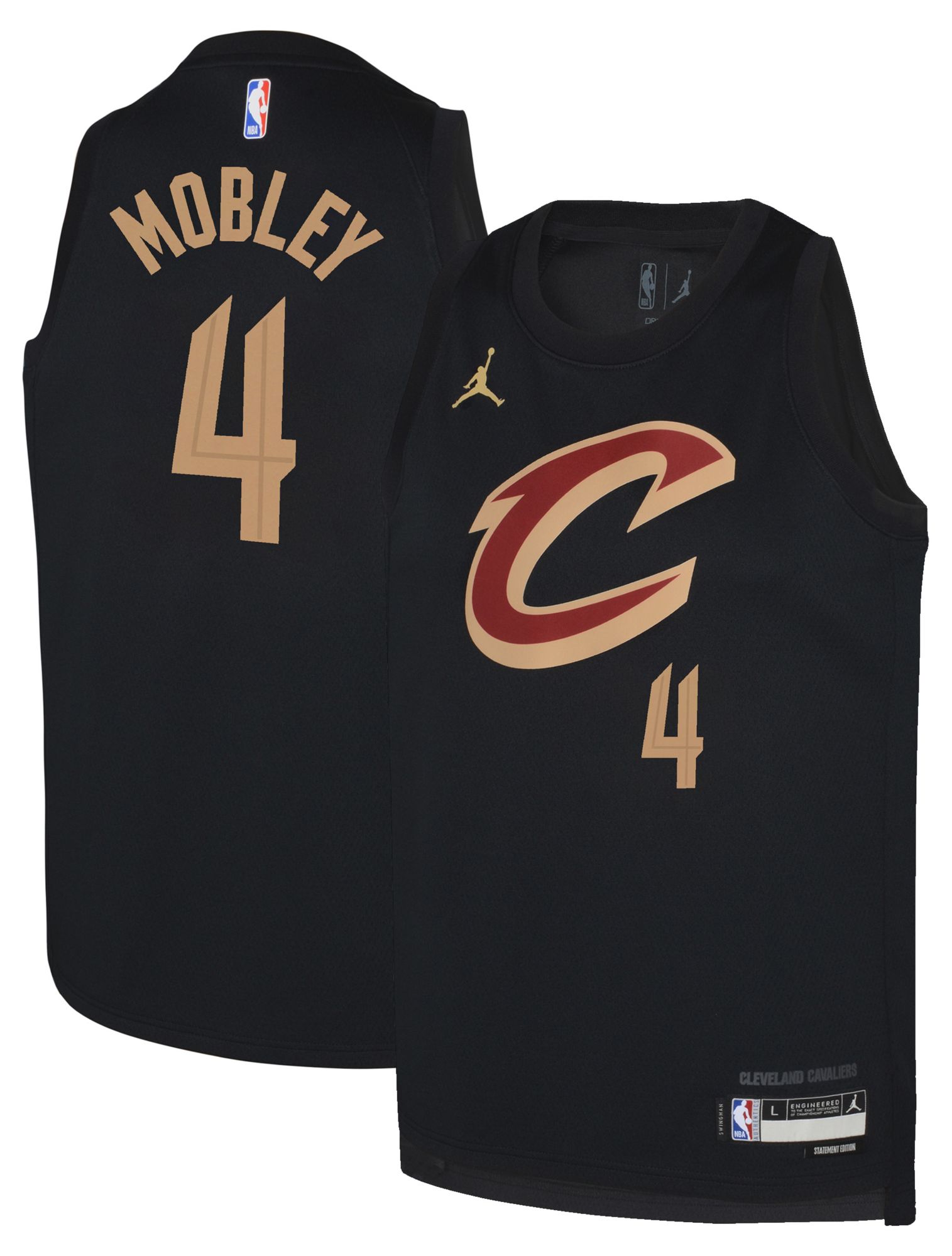 Jordan Youth Cleveland Cavaliers Evan Mobley #4 Black Swingman Jersey