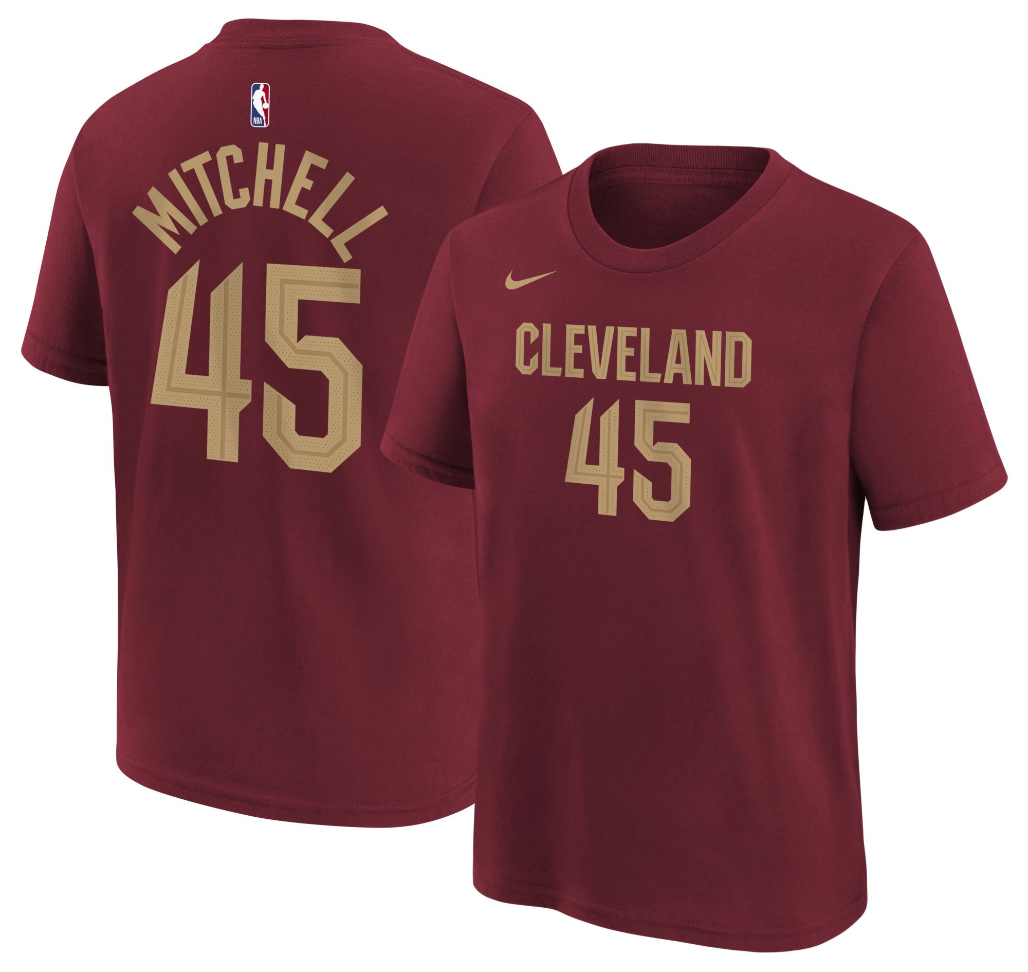 Nike Youth Cleveland Cavaliers Donovan Mitchell #45 Red T-Shirt