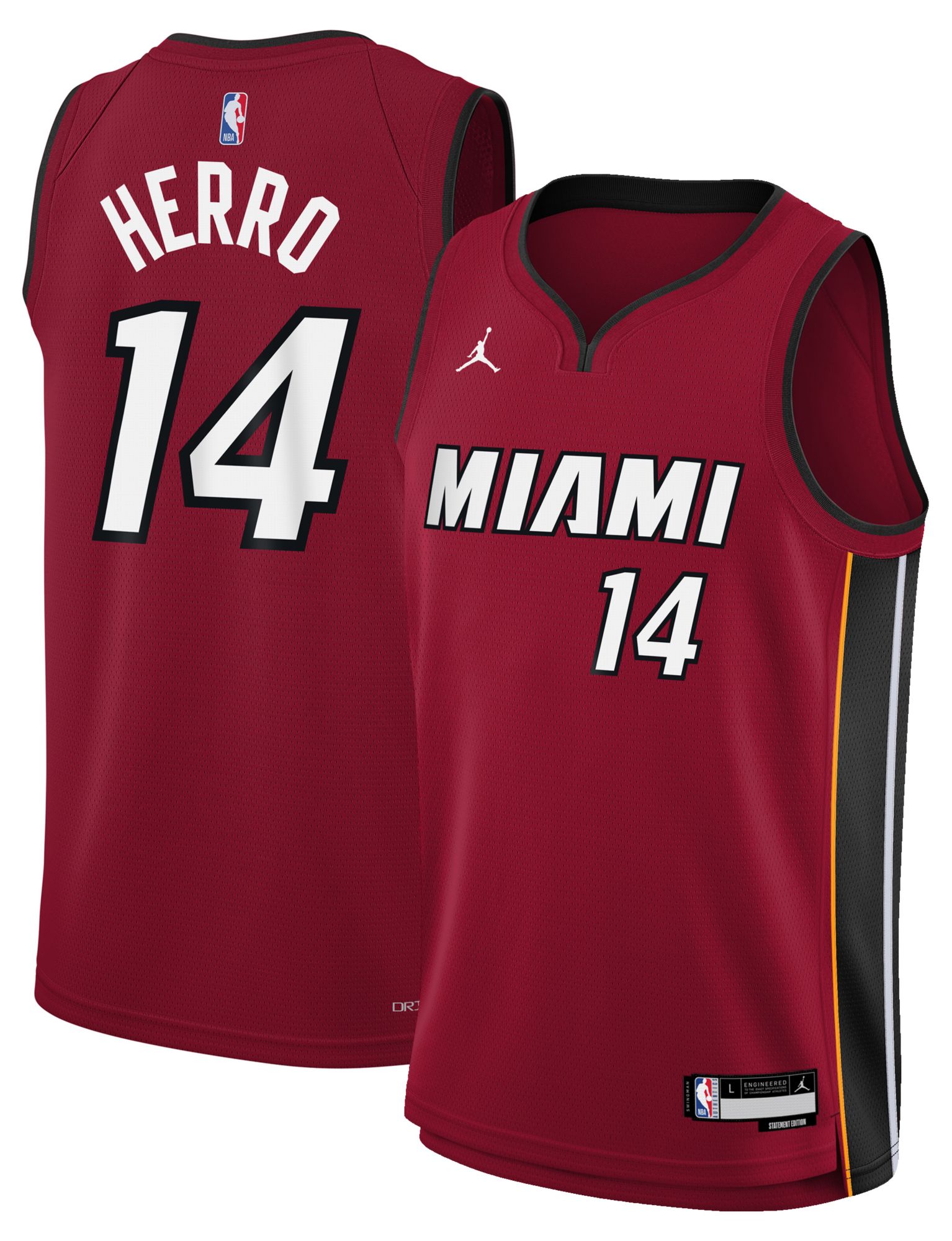 Jordan Youth Miami Heat Tyler Herro #14 Red Swingman Statement Jersey