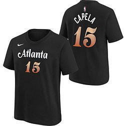 Nike Youth 2022-23 City Edition Atlanta Hawks Clint Capela #15 Black Cotton T-Shirt