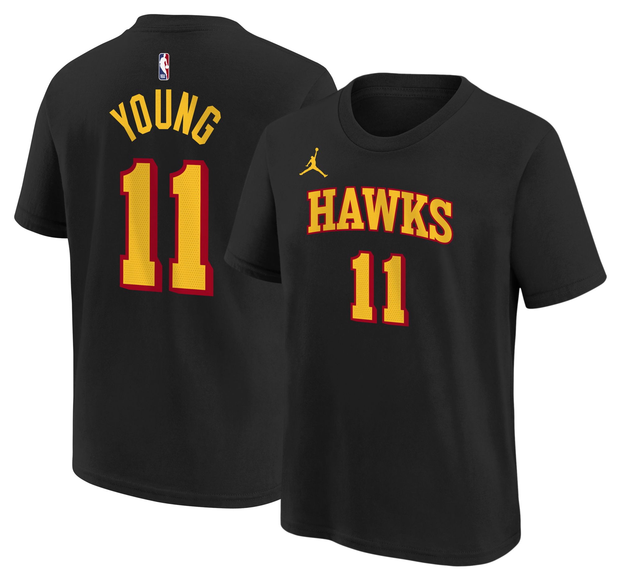 Jordan Youth Atlanta Hawks Trae Young #11 Black T-Shirt