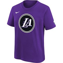 Nike Youth 2022-23 City Edition Los Angeles Lakers Purple Warm-Up T-Shirt