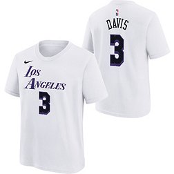 Nike Youth 2022-23 City Edition Los Angeles Lakers Anthony Davis #3 White Cotton T-Shirt