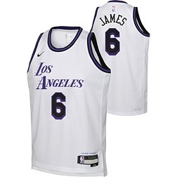 Nike Youth 2022-23 City Edition Los Angeles Lakers LeBron James #6 White Dri-FIT Swingman Jersey