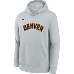 Nike Youth 2022-23 City Edition Denver Nuggets Grey Essential Pullover Hoodie