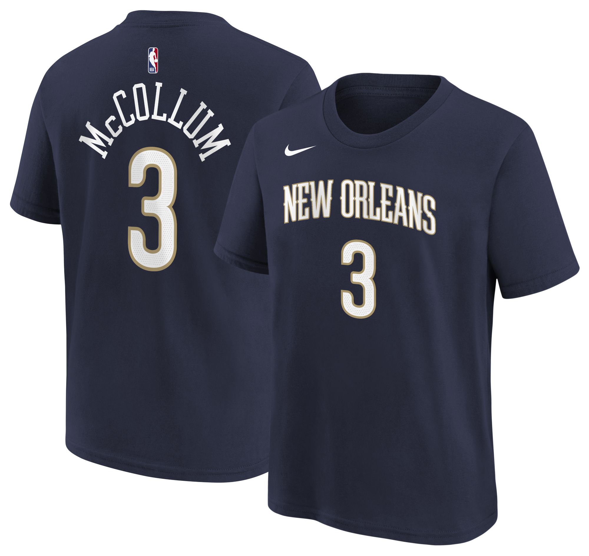 Nike Youth New Orleans Pelicans CJ McCollum #3 Navy T-Shirt