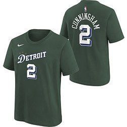 Nike Youth 2022-23 City Edition Detroit Pistons Cade Cunningham #2 Green Cotton T-Shirt