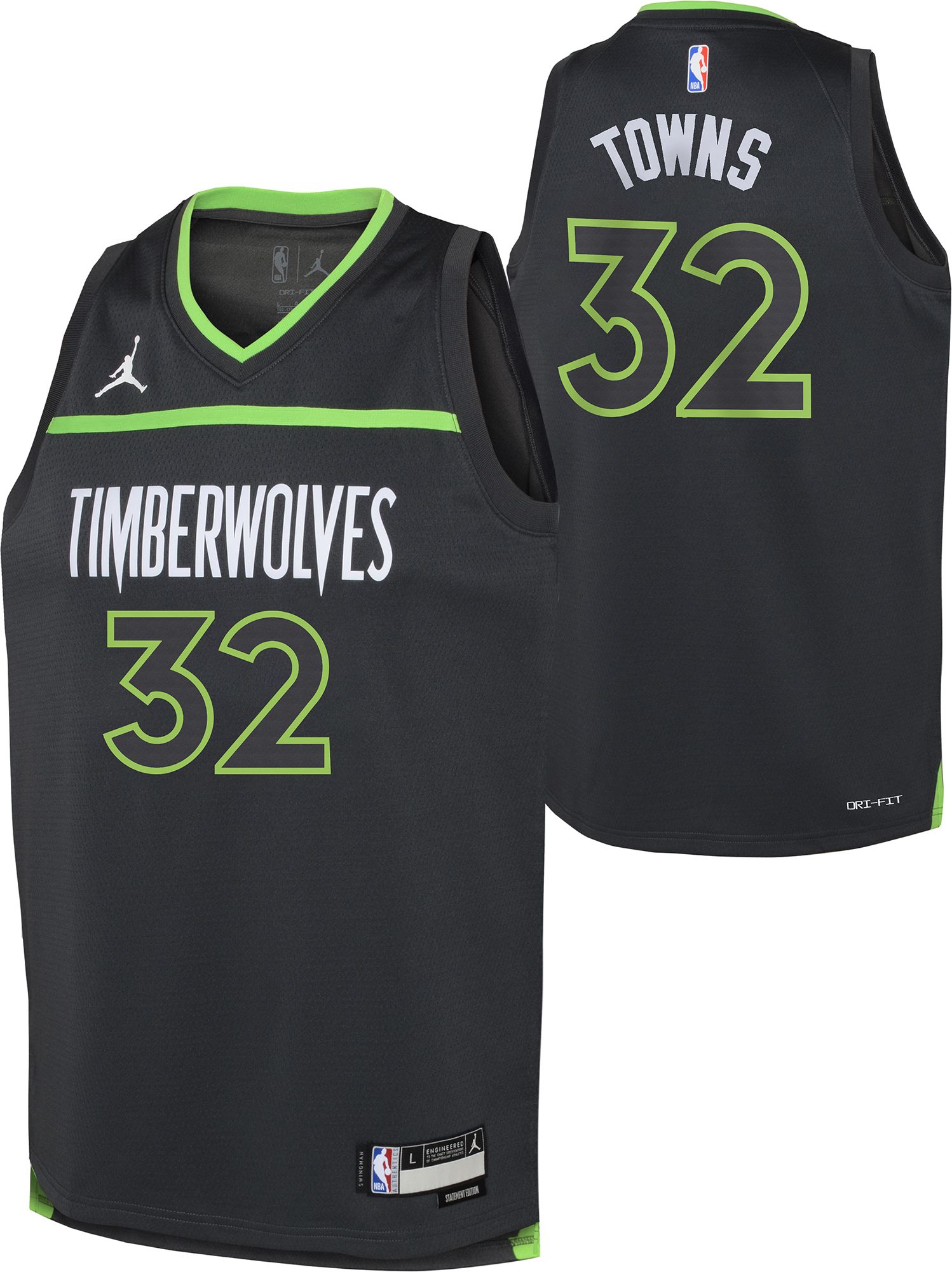 Nike Youth Minnesota Timberwolves Karl-Anthony Towns #32 Grey Dri-FIT Swingman Jersey