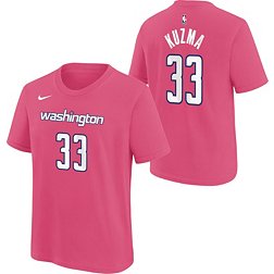 Nike Youth 2022-23 City Edition Washington Wizards Kyle Kuzma #33 Pink Cotton T-Shirt