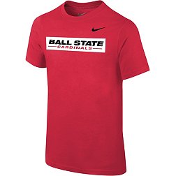 Nike Youth Ball State Cardinals Cardinal Core Cotton Wordmark T-Shirt