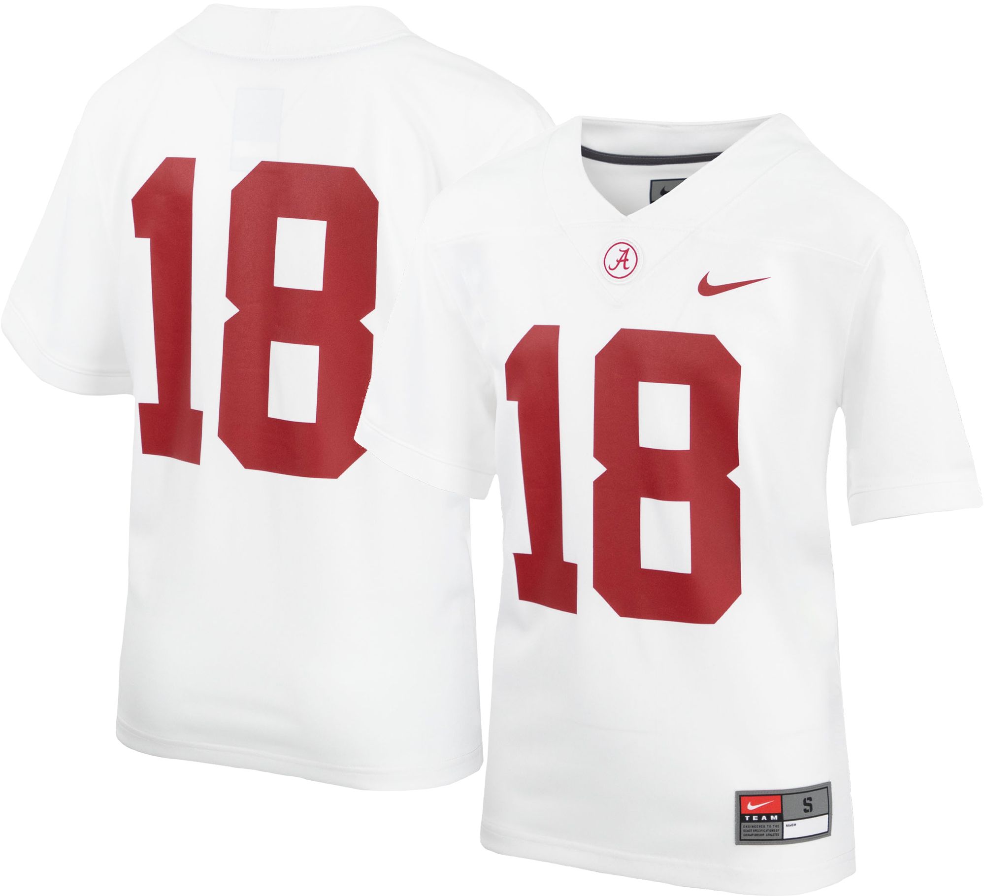 Nike Youth Alabama Crimson Tide #18 White Untouchable Game Football Jersey