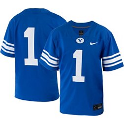 Nike Youth BYU Cougars #1 Blue Untouchable Game Football Jersey
