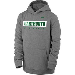 Nike Youth Dartmouth Big Green Grey Club Fleece Pullover Hoodie