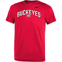 Nike Youth Ohio State Buckeyes Scarlet Dri-FIT Legend Football Sideline Team Issue Arch T-Shirt