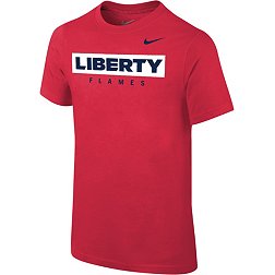 Nike Youth Liberty Flames Red Core Cotton Wordmark T-Shirt