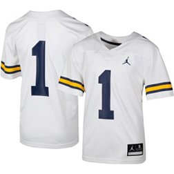 Jordan Youth Michigan Wolverines #1 White Untouchable Game Football Jersey