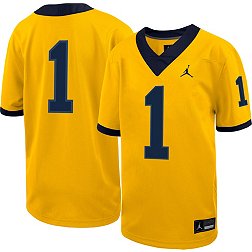 Jordan Youth Michigan Wolverines #1 Maize Untouchable Game Football Jersey