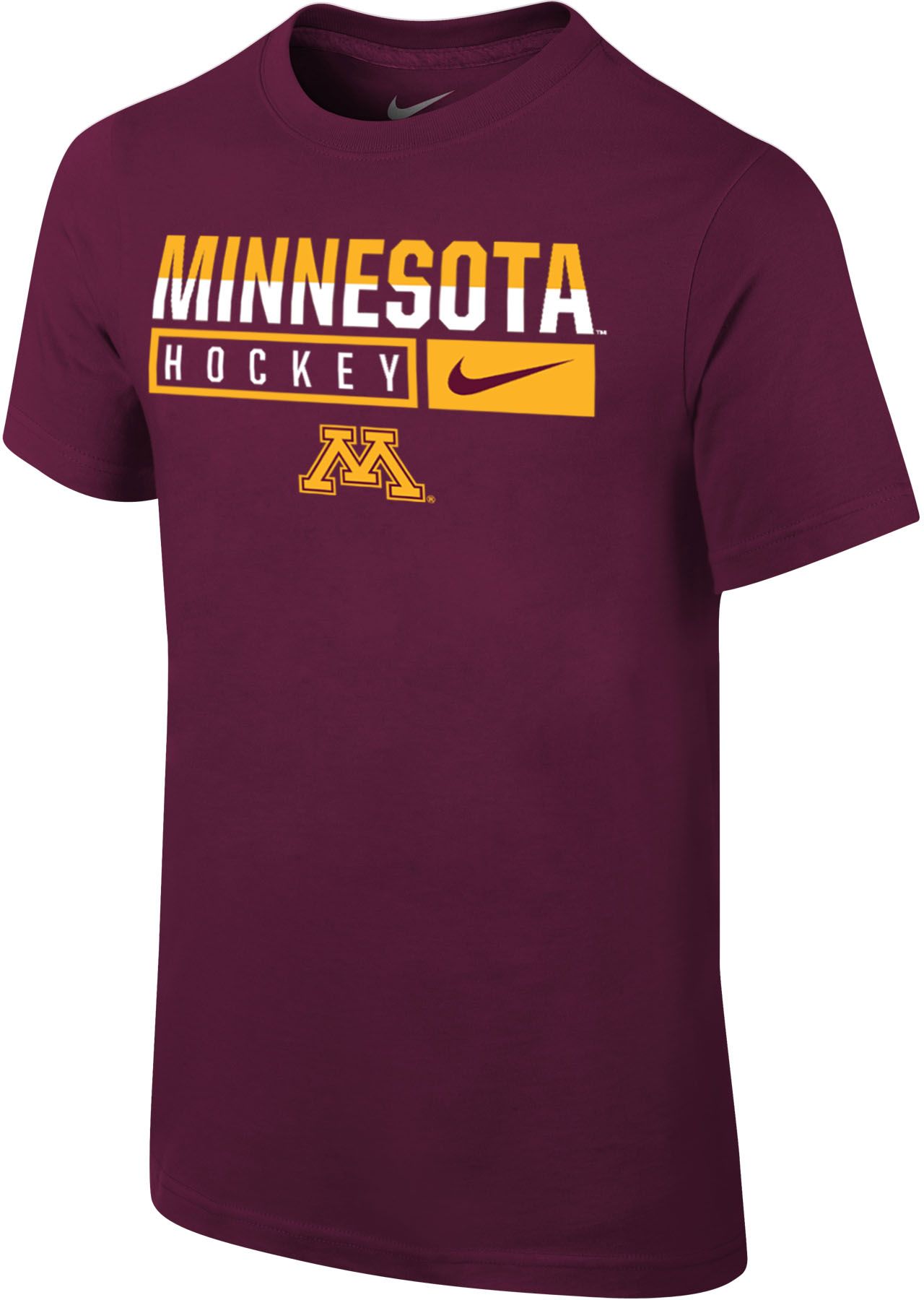 Nike Youth Minnesota Golden Gophers Maroon Cotton Hockey T-Shirt