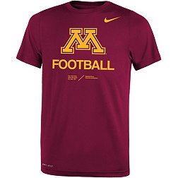 Nike Youth Minnesota Golden Gophers Maroon Dri-FIT Legend Football Sideline Team Issue T-Shirt