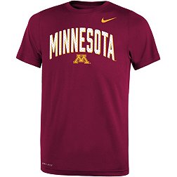 Nike Youth Minnesota Golden Gophers Maroon Dri-FIT Legend Football Sideline Team Issue Arch T-Shirt