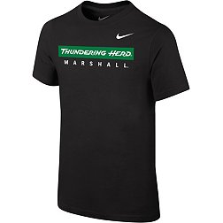 Nike Youth Marshall Thundering Herd Black Core Cotton Wordmark T-Shirt