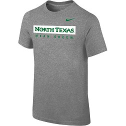 Nike Youth North Texas Mean Green Grey Core Cotton Wordmark T-Shirt