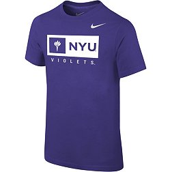 Nike Youth NYU Violets NYU Purple Core Cotton Wordmark T-Shirt