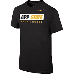 Nike Youth Appalachian State Mountaineers Black Core Cotton Wordmark T-Shirt