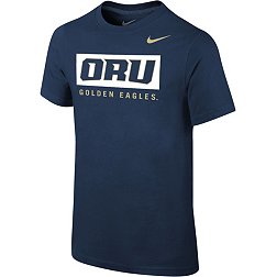 Nike Youth Oral Roberts Golden Eagles Navy Blue Core Cotton Wordmark T-Shirt