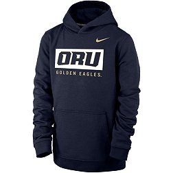 Nike Youth Oral Roberts Golden Eagles Navy Blue Club Fleece Pullover Hoodie