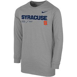 Nike Youth Syracuse Orange Grey Cotton Football Sideline Team Issue Long Sleeve T-Shirt