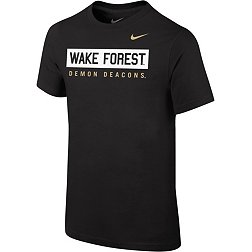 Nike Youth Wake Forest Demon Deacons Black Core Cotton Wordmark T-Shirt