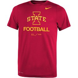 Nike Youth Iowa State Cyclones Cardinal Dri-FIT Legend Football Sideline Team Issue T-Shirt