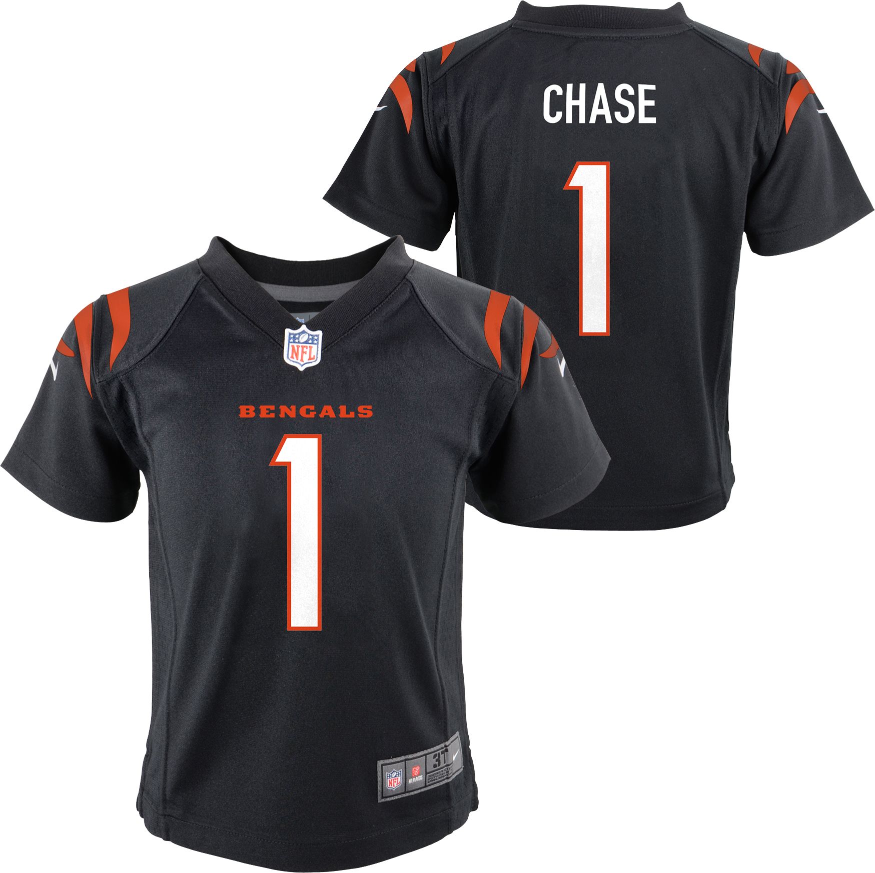 Nike Little Kids' Cincinnati Bengals Ja'Marr Chase #1 Black Game Jersey