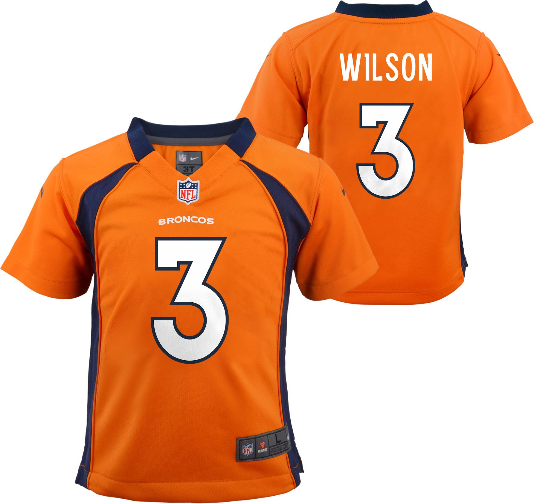 Nike Youth Denver Broncos Russell Wilson #3 Navy Game Jersey