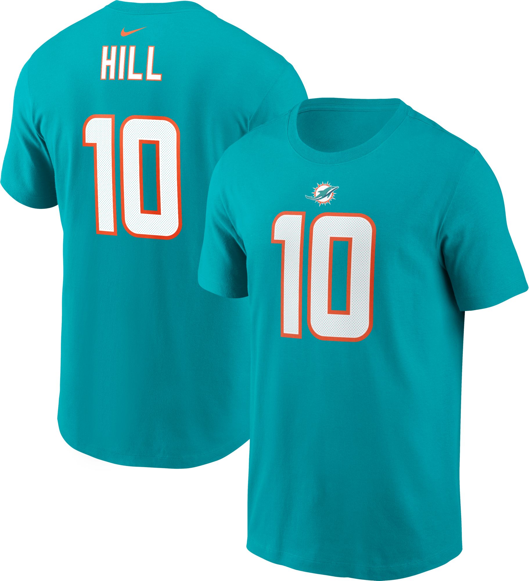 Youth Miami Dolphins Tyreek Hill #10 Aqua Logo T-Shirt
