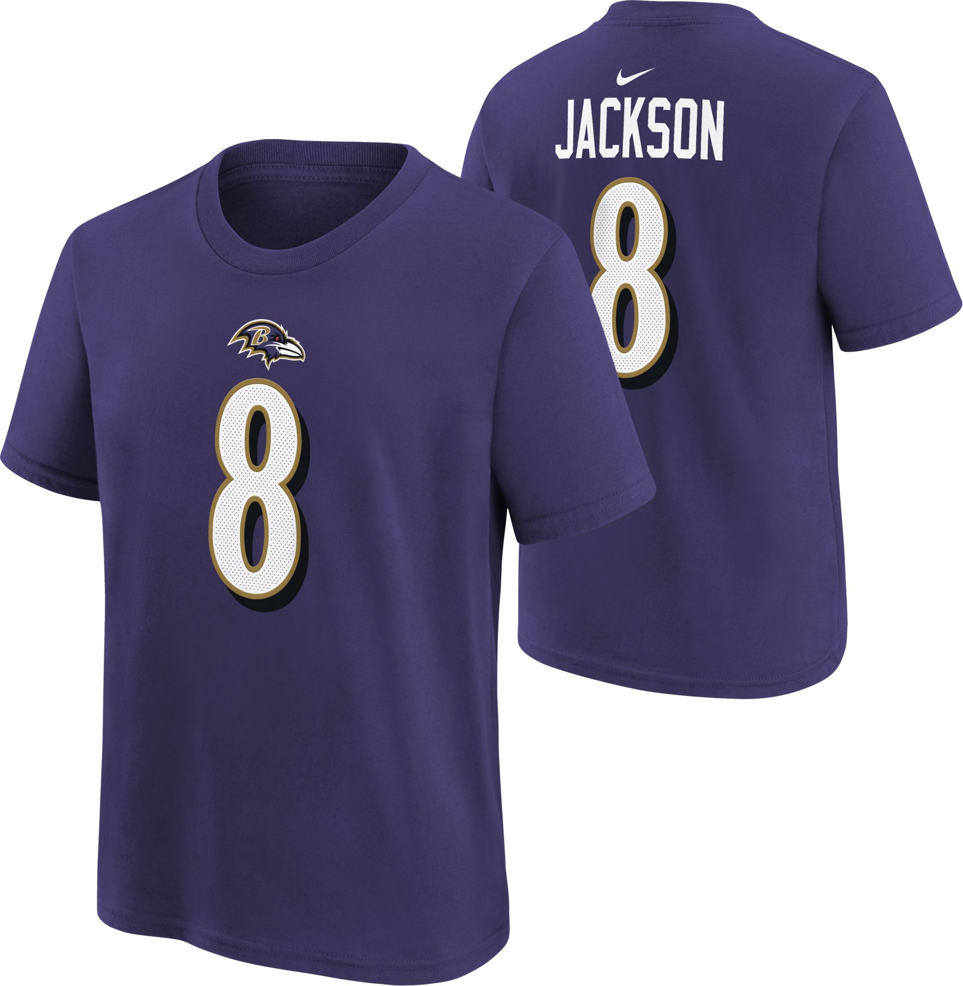 Nike Youth Baltimore Ravens Lamar Jackson #8 Black T-Shirt