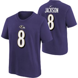 Nike Youth Baltimore Ravens Lamar Jackson #8 Black T-Shirt