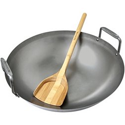 Big Green Egg Carbon Steel Grill Wok With Bamboo Spatula